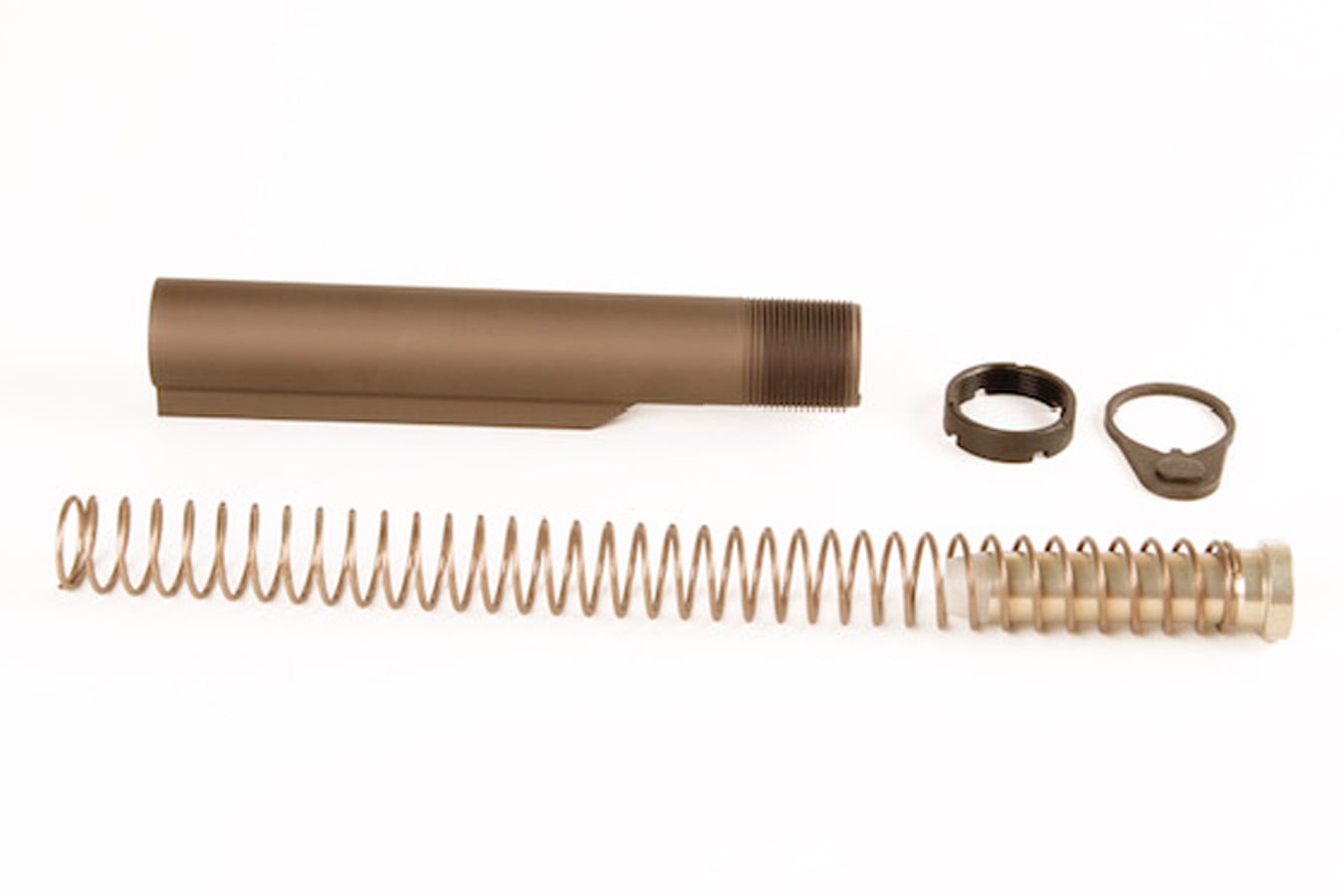 Lbe Unlimited AR15 Milspec Buffer Tube Kit, Woodland Brown