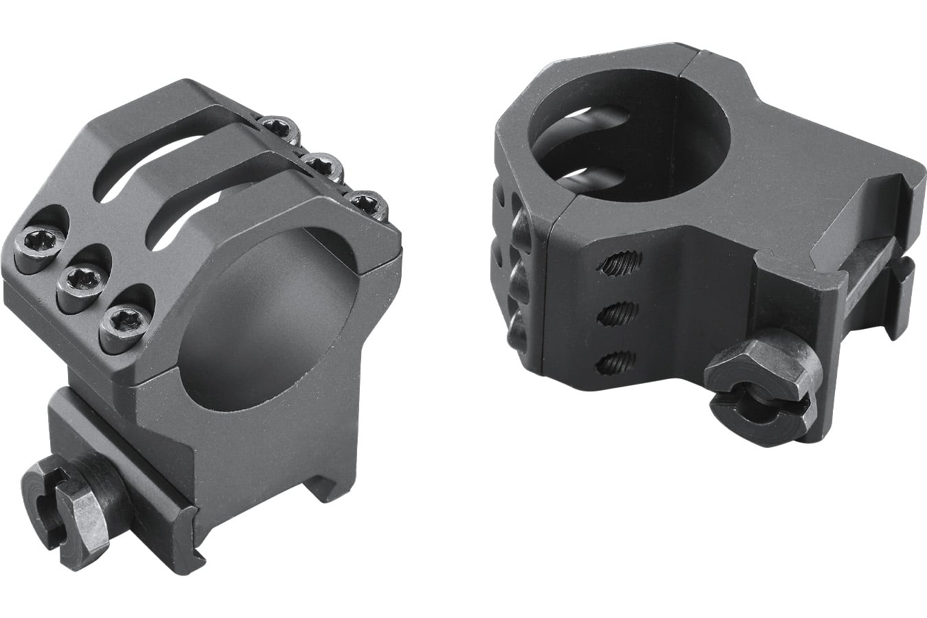 Weaver Six-Hole Picatinny Rings Matte Black 1