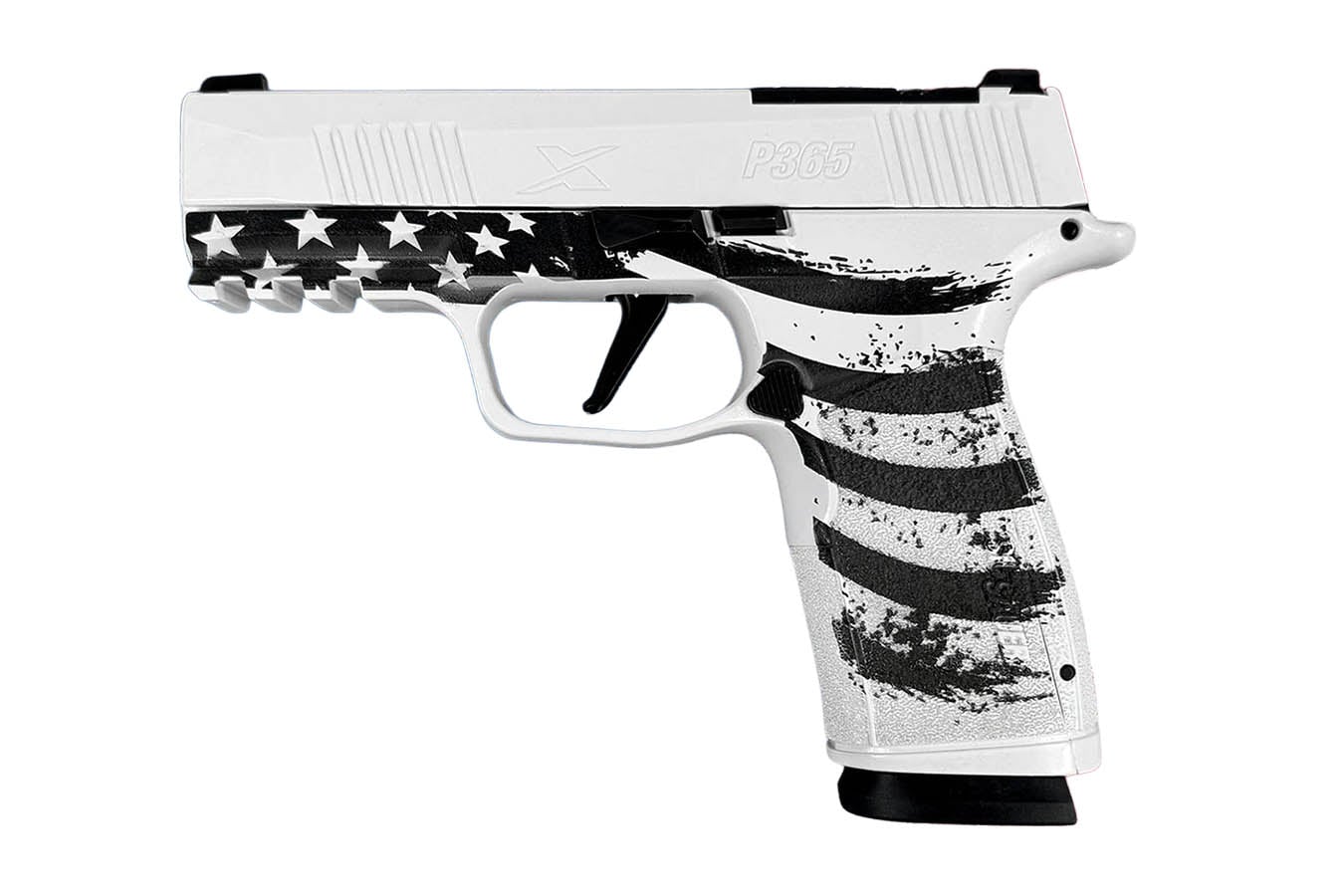 Sig Sauer P365-XMACRO 9mm Optic Ready Pistol with 250th Anniversary Edition White Distressed Flag Finish