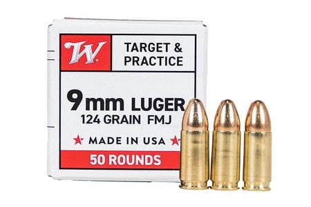 9MM LUGER 124GR. FMJ 50 RDS/BOX