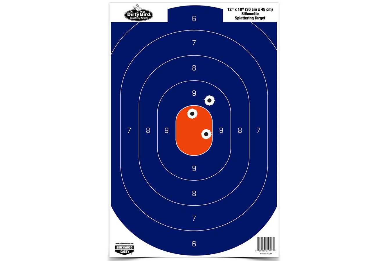 Birchwood Casey Dirty Bird 12 x 18 Blue/Orange Silhouette Target, 8-Pack