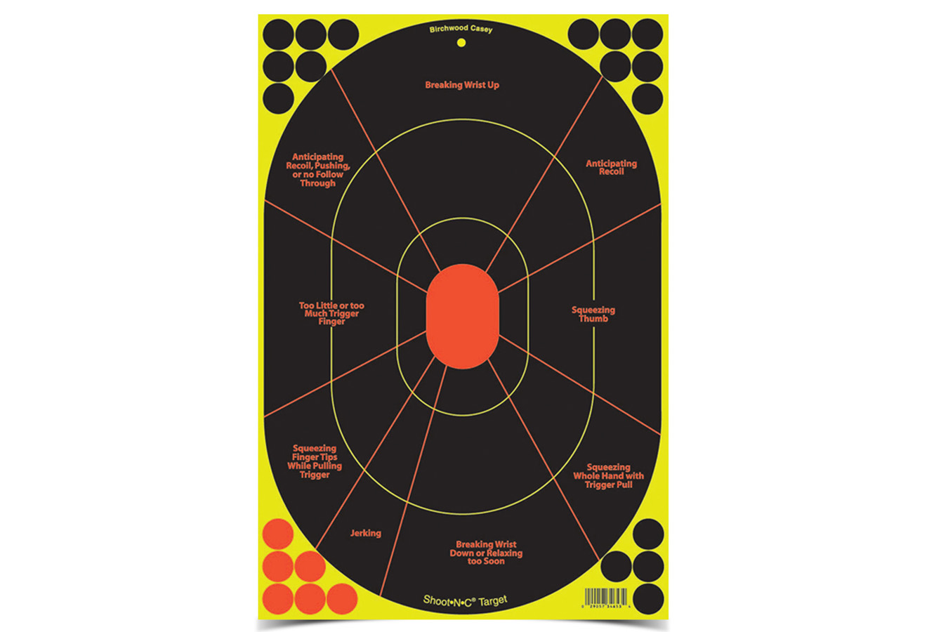 Birchwood Casey Shoot•N•C Handgun Trainer Target, 5-Pack