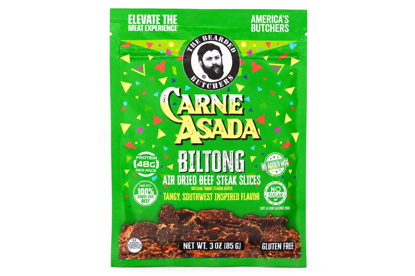 Bearded Butcher Carne Asada Biltong 3 oz Air Dried Beef Steak Slices