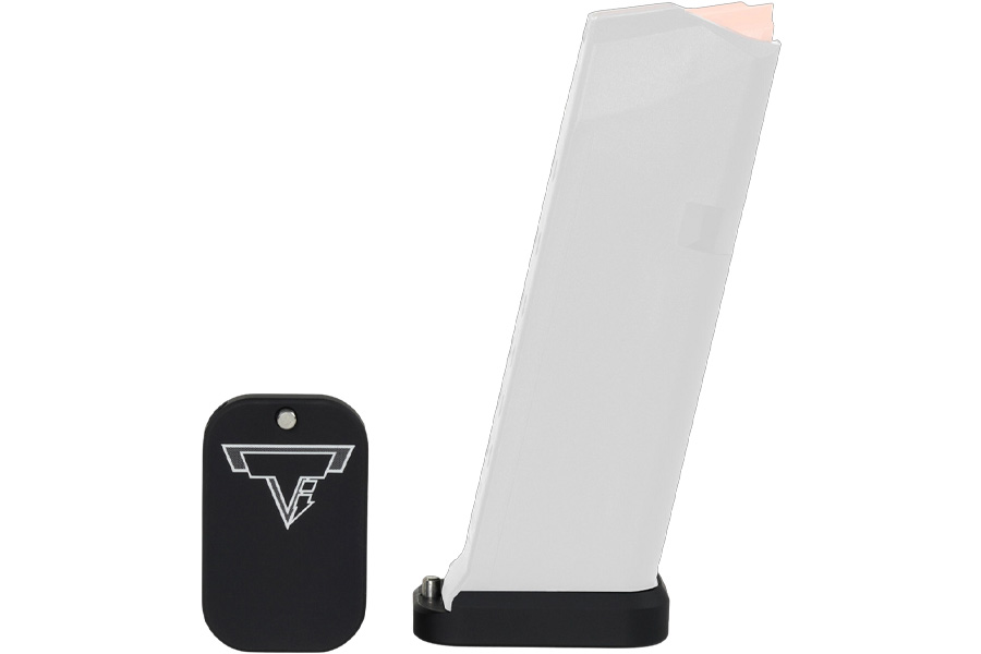 Taran Tactical Glock 9/40 +0 Base Pad Compatible w/ All Full Size Double Stacked Glocks Flat Black Aluminum
