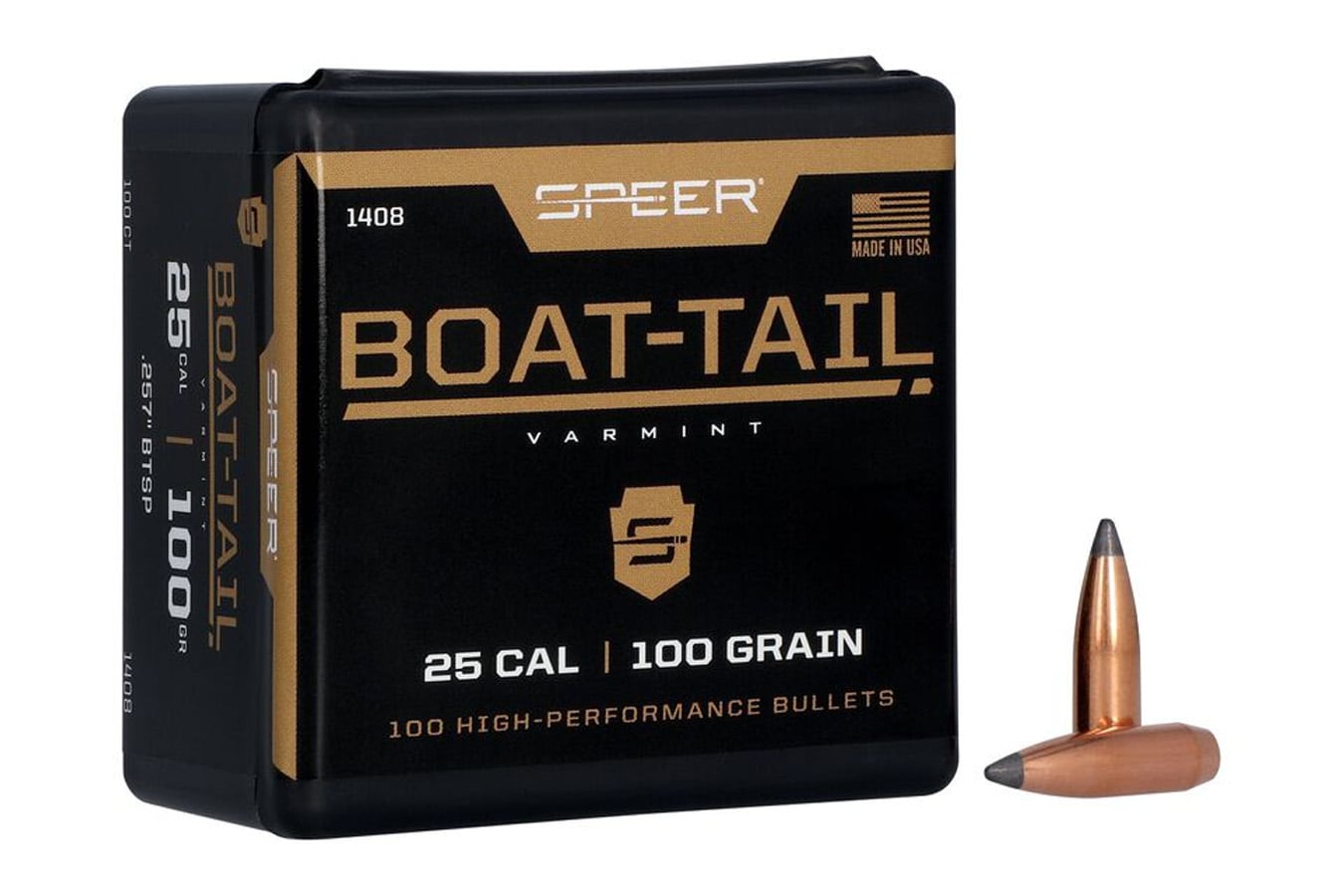 Speer Reloading 25 Cal (.257) 100 GR Boat Tail Soft Tail Bullet 100/Box