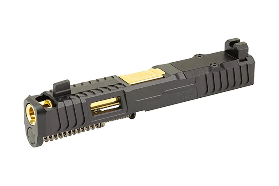 Zaffiri Precision IBS Complete Slide for Glock 19 Gen 5 – Black with Gold Barrel