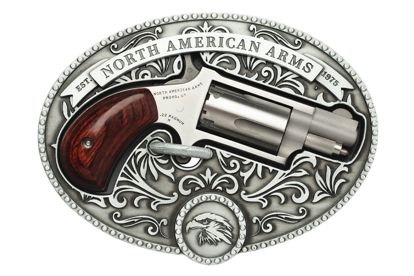 North American Arms Chuckwagon 22 WMR Derringer Belt Buckle