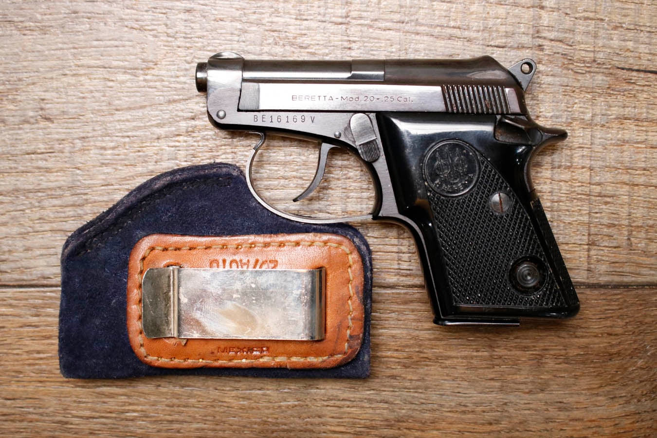 Beretta Model 20 25 ACP Police Trade-In Pistol with Holster