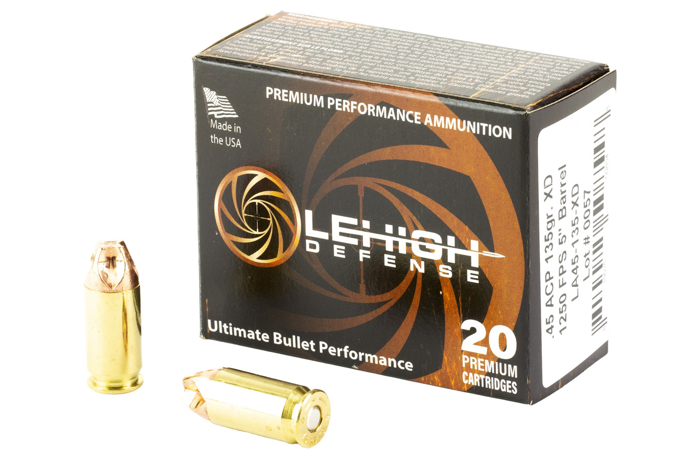 Lehigh Defense 45 Auto 135 gr Xtreme Defense 20/Box