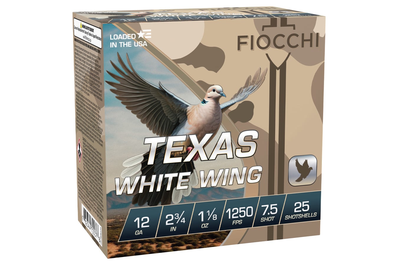 Fiocchi 12 Gauge 2 3/4 in 7.5 Shot Texas White Wing 25/Box