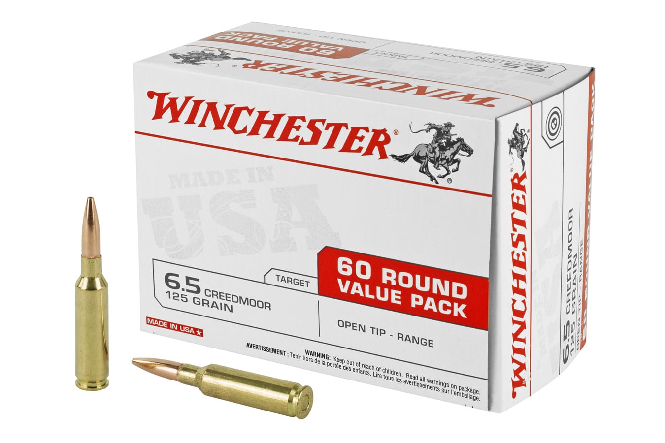 Winchester 6.5 Creedmoor 125 gr Open Tip Value Pack 60/Box