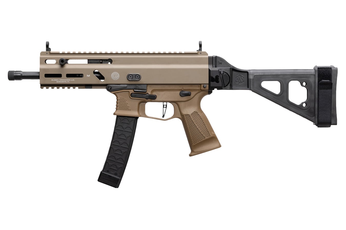 Grand Power SP9A3 9mm Pistol with Two Tone FDE Finish and Brace
