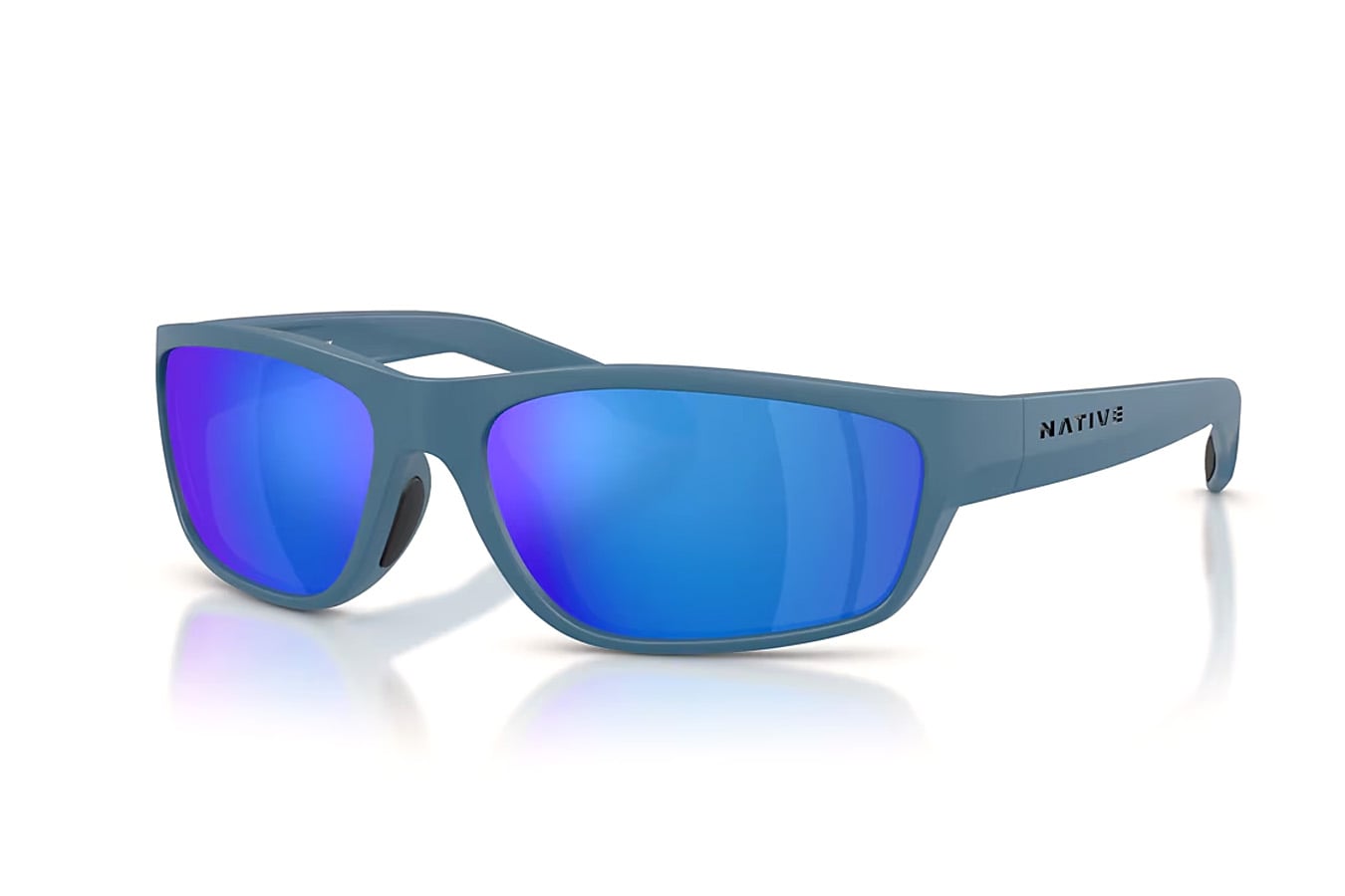 Native Eyewear Craggy Overland Blue Frames with Blue Reflex Polarized Lenses