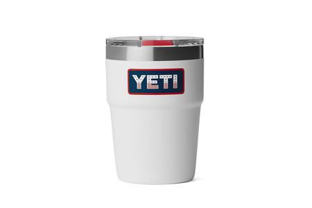 RAMBLER 16 OZ STK MS WHITE/BADGE