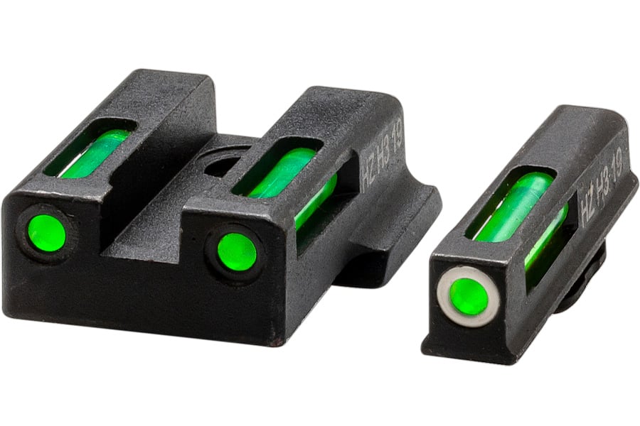 Hi Viz LiteWave H3 Sight Set for S&W EZ380 Green Tritium White Outline Front Sight-Green Fiber Optic Rear Sight