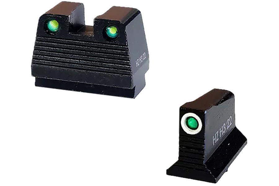 Hi Viz Co-Witness Tritium Night Sight Set Green Fits Glock MOS Models 9mm/40 S&W/357 Sig