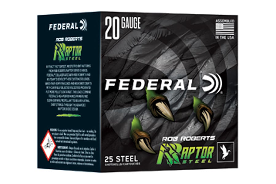 Federal 20 Gauge 3 inch 1oz #2 Shot Raptor Steel 25/Box