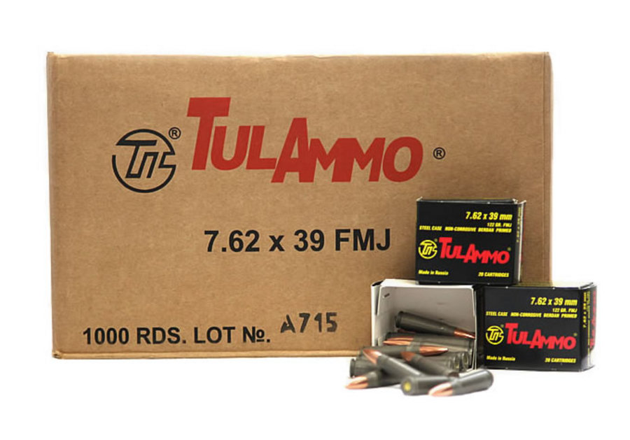 Tula Ammo 7.62X39 122GR FMJ STEEL CASE 1000 ROUNDS