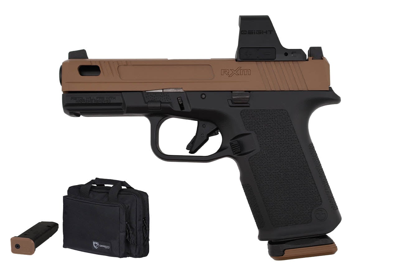 Ruger RXM 9mm Optic Ready Bundle with Two-Tone Finish, Ported Slide, Osight Optic and Drago Pistol Case