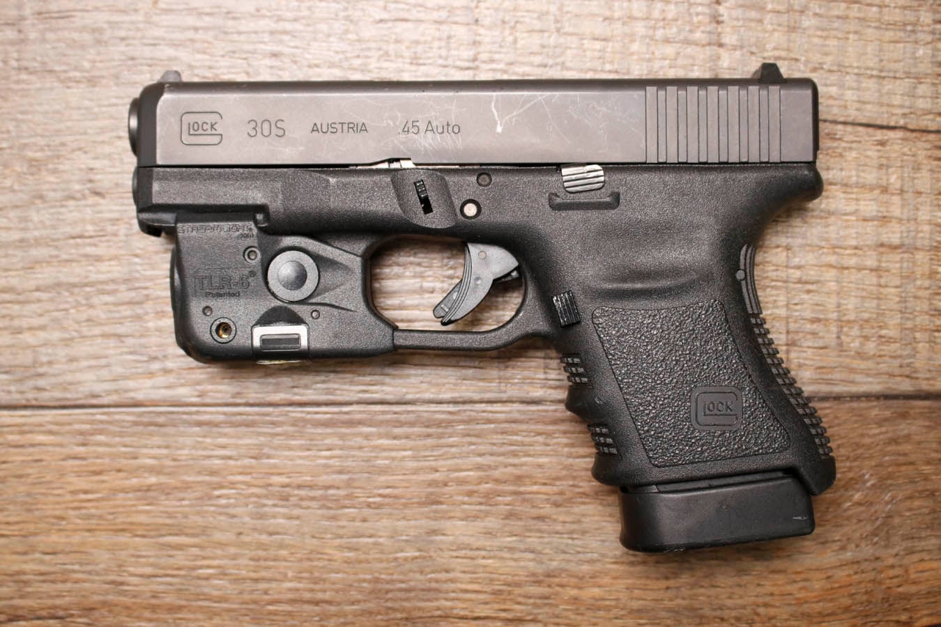 Glock 30S SF 45 ACP Police Trade-in Pistol with Streamlight TLR-6