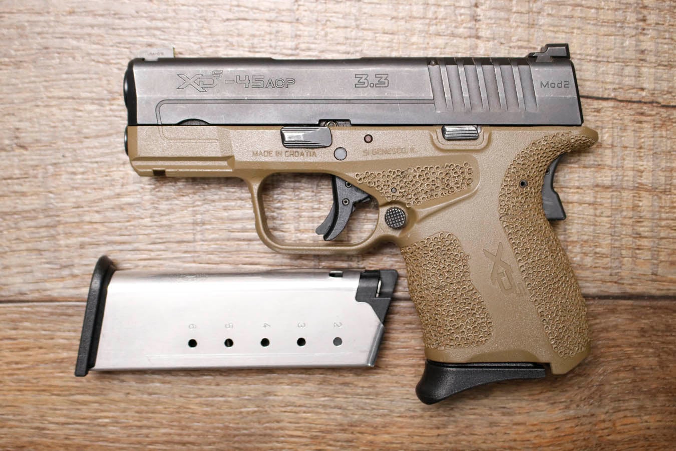 Springfield XDS-45 MOD2 45 ACP Police Trade-In Pistol with FDE Frame and Two Magazines