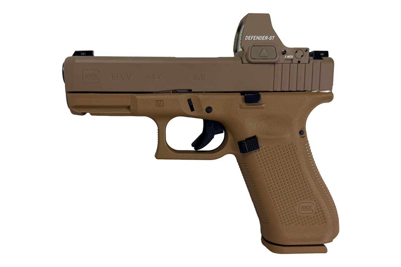 Glock 19X V 9mm Optic Ready Pistol w/ Vortex Defender-ST Red Dot Sight