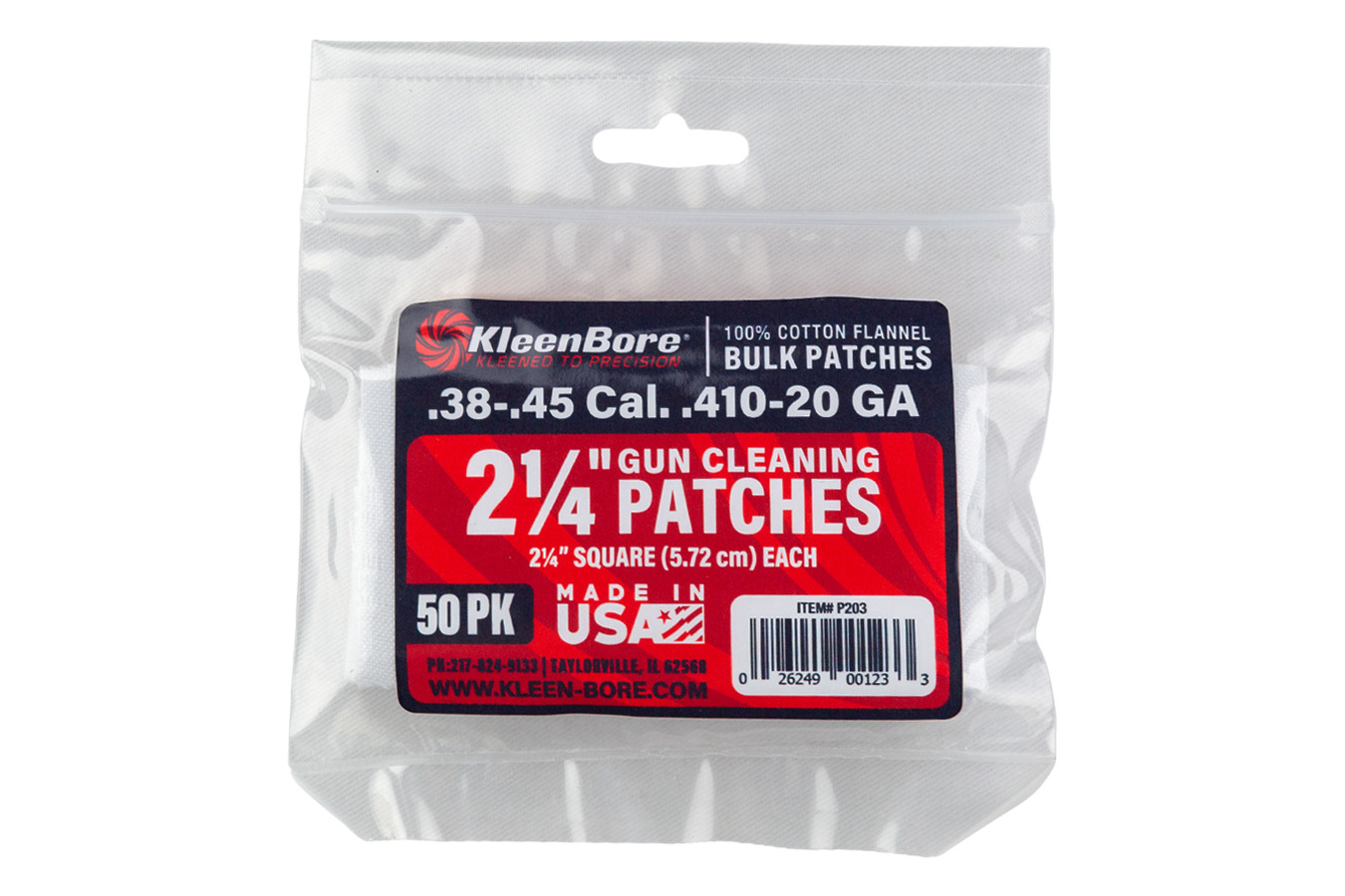 Kleen Bore Cleaning Patches - .38/.45 Cal & .410/20 Gauge