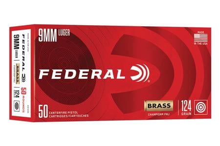 9MM LUGER 124GR FMJ CHAMPION BRASS 