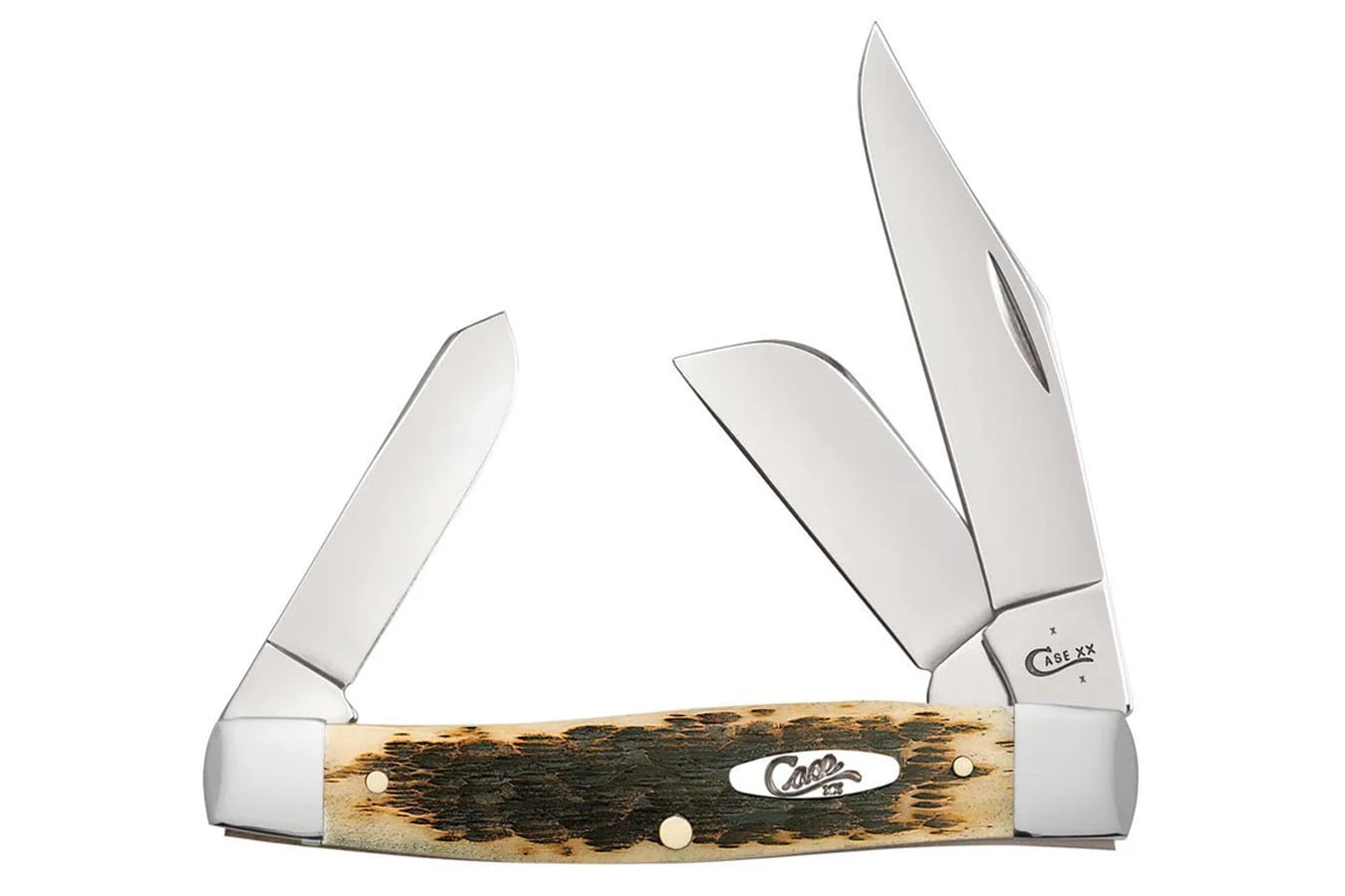 Wrcase Peach Seed Jig Amber Bone CS Large Stockman Folding Knife