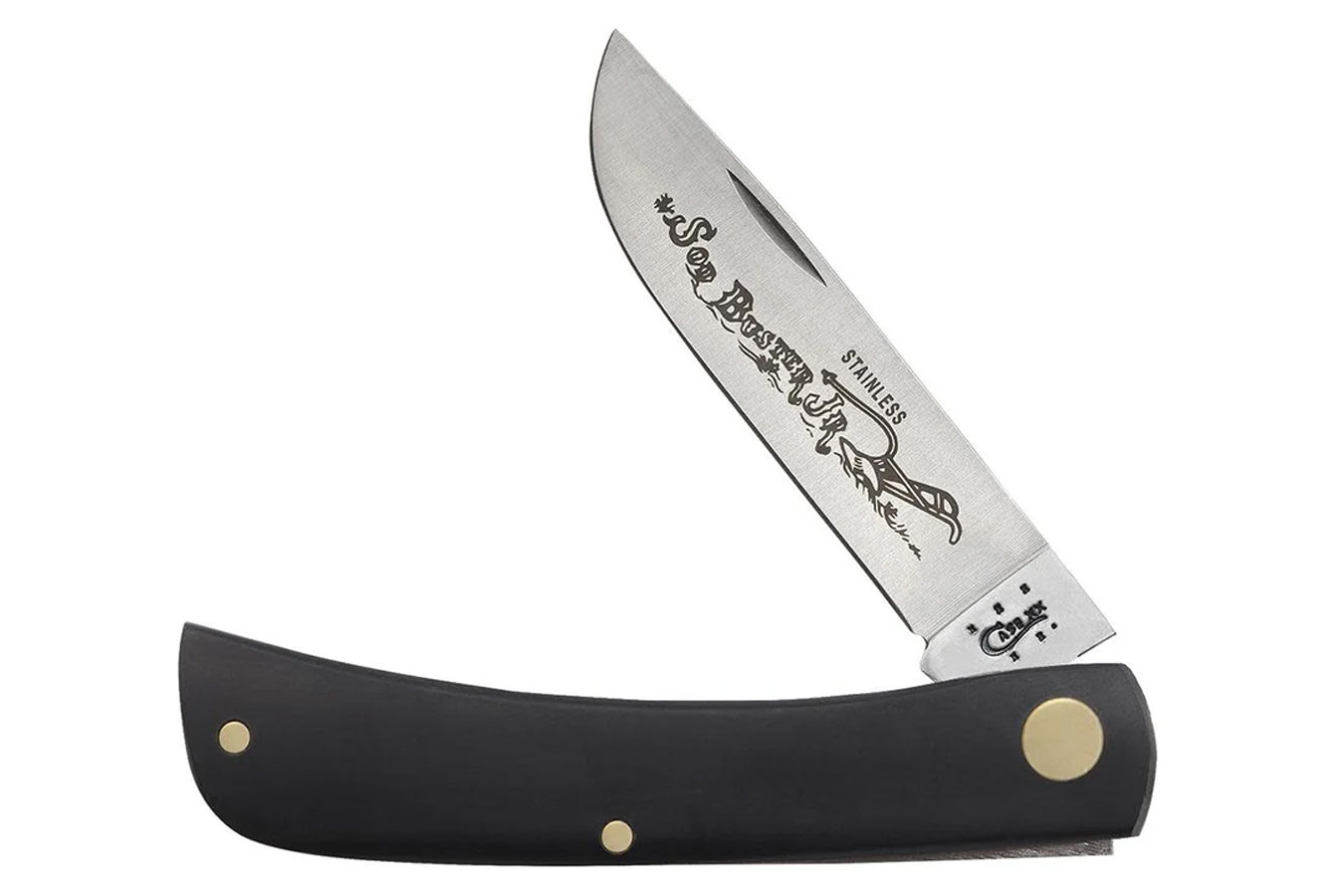 Wrcase Jet-Black Synthetic Sod Buster Jr Folding Knifr