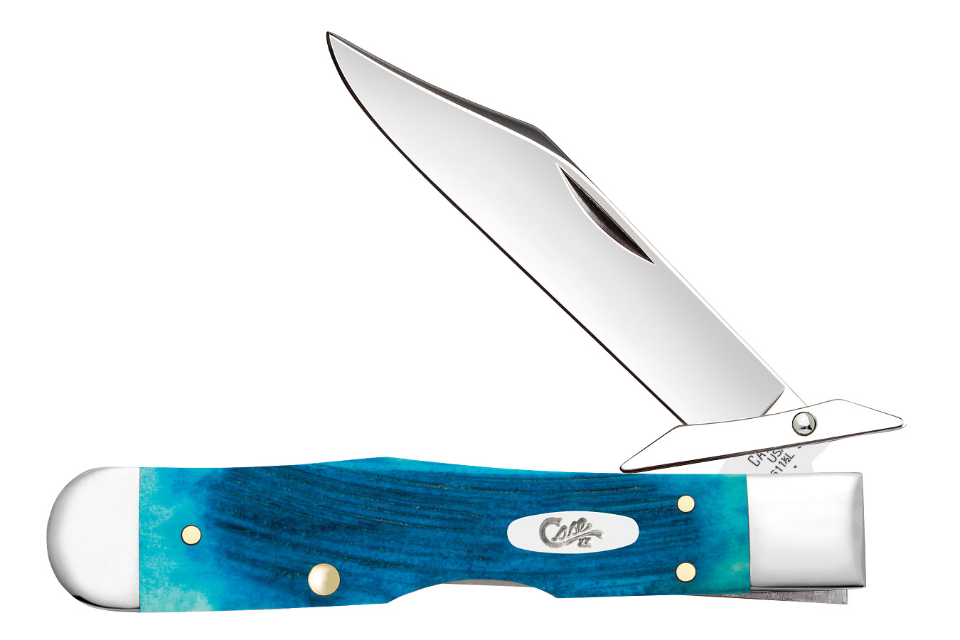 Wrcase Cheetah Cub Folding Pocket Knife - Caribbean Blue Bone