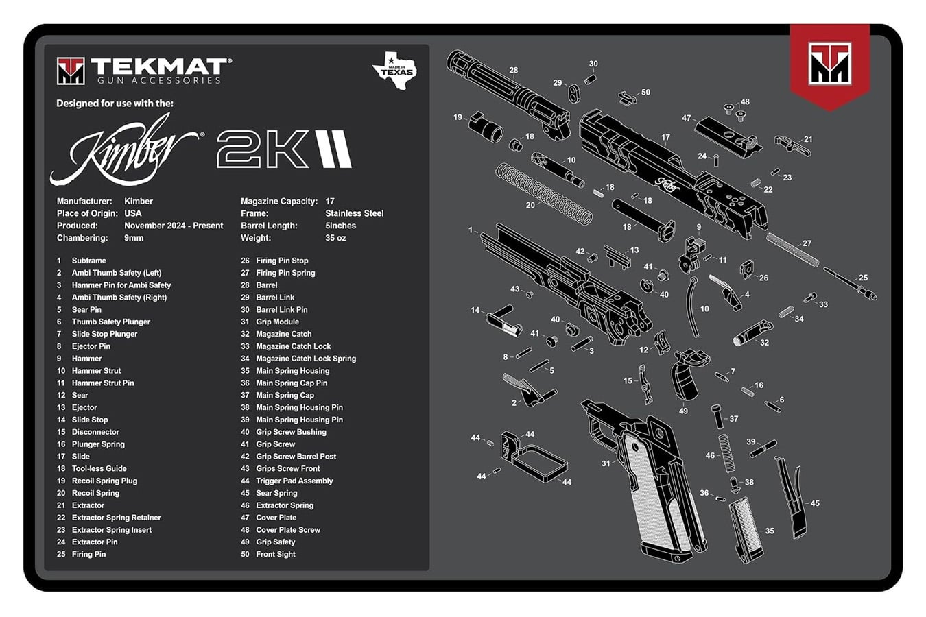 Tekmat Kimber 2K11 Cleaning Mat
