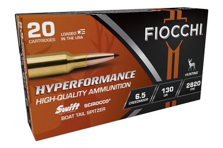 FIOCCHI AMMO 6.5 CREEDMOOR 130GR SCIROCCO 20BX