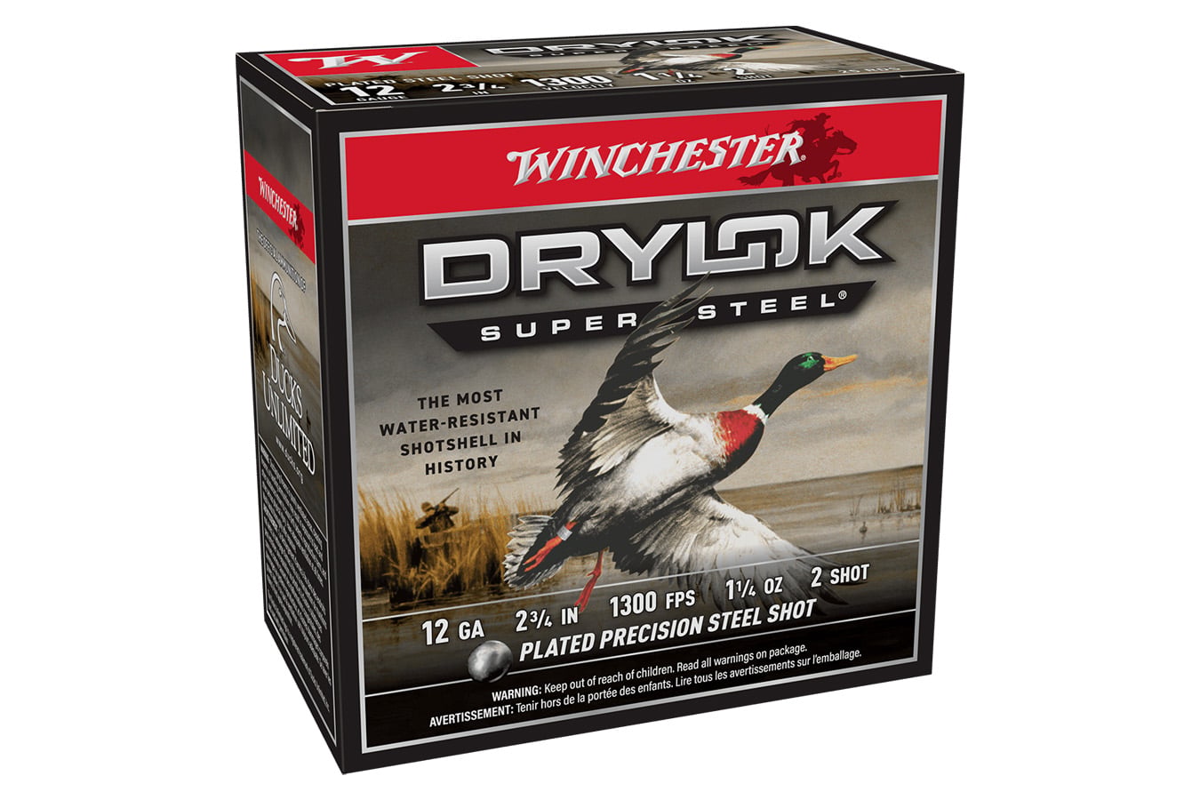 Winchester 12 Gauge 1 1/4 oz 2 Shot Drylok Super Steel 25/Box