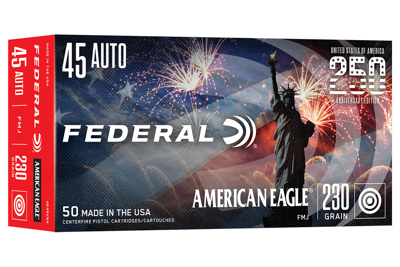 Federal 45 ACP 230gr FMJ USA AMerican Eagle FMJ 50/Box