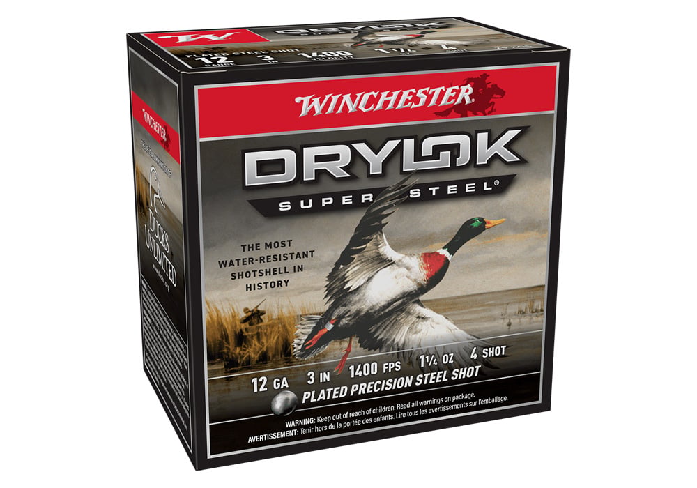 Winchester 12 Gauge 3 inch 1.25 oz 4 Shot Drylok Super Steel 25/Box