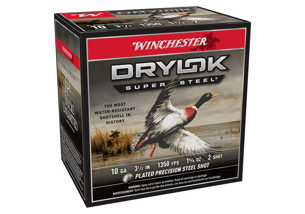 Winchester 10 Gauge 3.5 inch 1 5/8 oz 2 Shot Drylok Super Steel 25/Box