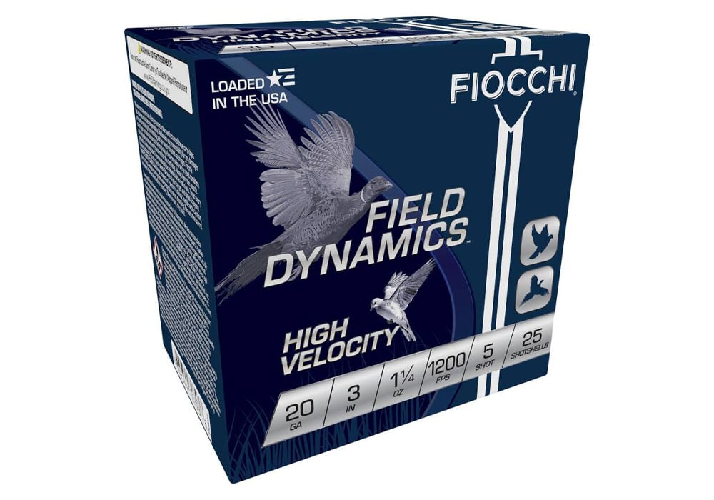 Fiocchi 20 Gauge 3 in 1 1/4 oz 5 Shot Field Dynamics 25/Box