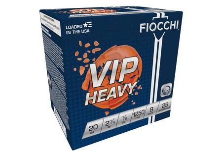 FIOCCHI VIP HEAVY TARGET 20GA 1250FPS 7/8 OZ #8