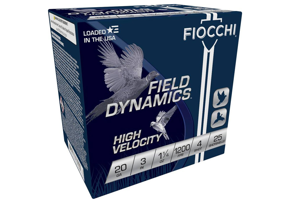 Fiocchi 20 Gauge 3 in 1 1/4 oz 4 Shot Field Dynamics 25/Box