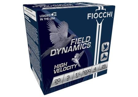FIOCCHI HI VELOCITY 20GA 3 1-1/4OZ #4 25/BX