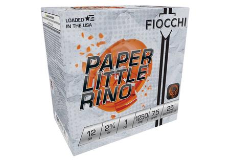 FIOCCHI PAPER LITTLE RINO 12GA 2-3/4 1OZ #7.5 25BX