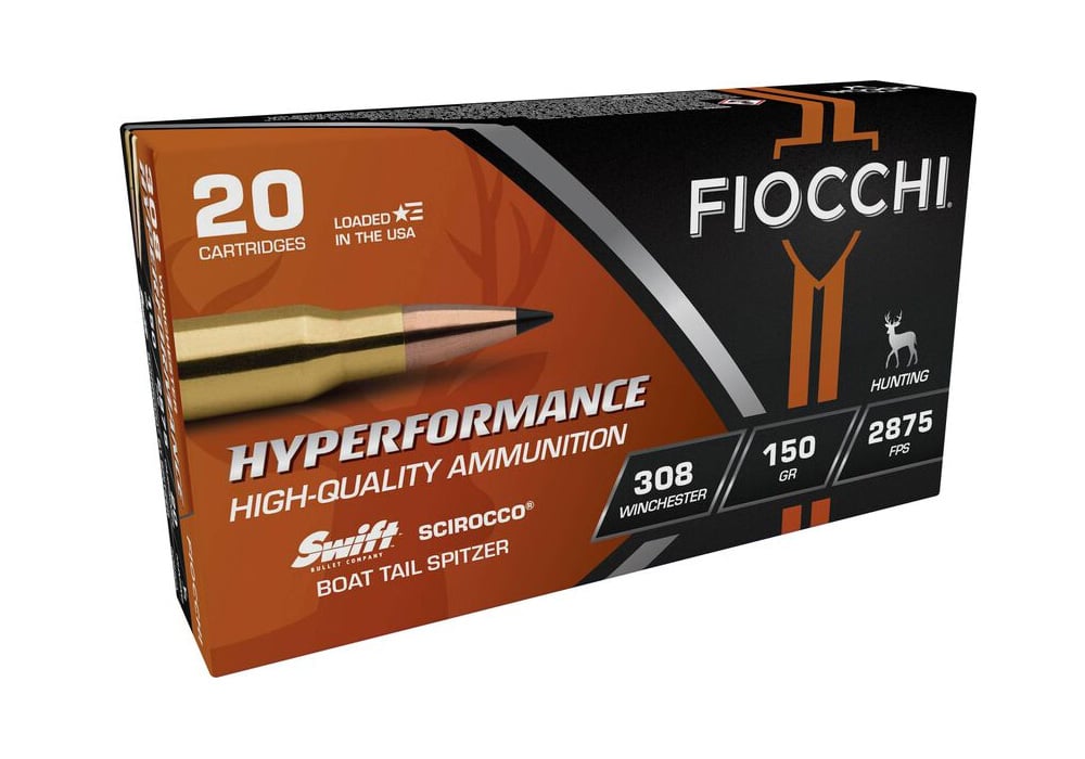 Fiocchi 308 Win 150gr Hyperformance Boat-Tail Spitzer 20/Box