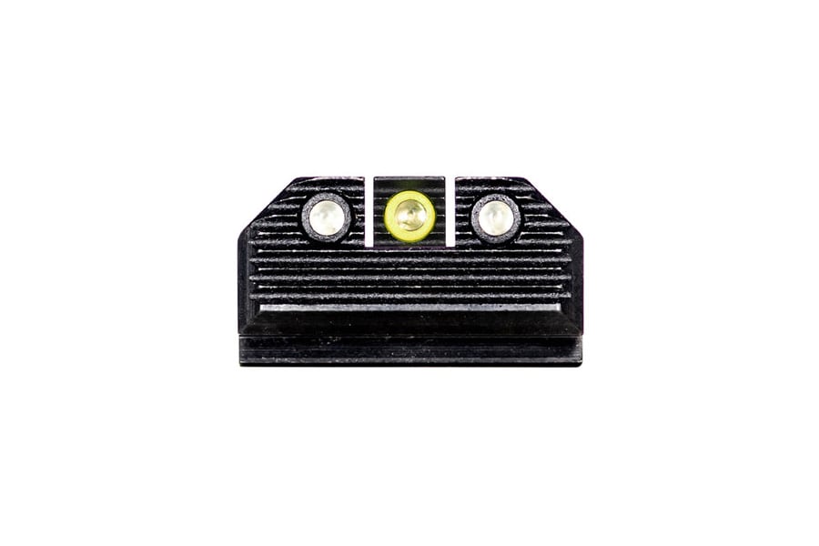 Night Fision Optics Ready Stealth Series Tritium Night Sight Set for Springfield Hellcat OSP Yellow Front Ring / Black Rear