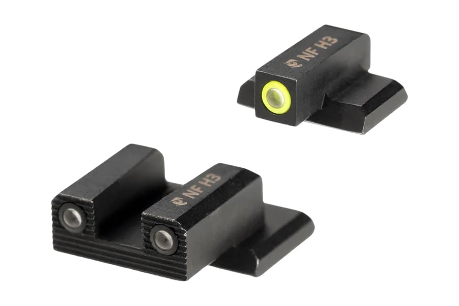 Night Fision Bodyguard 2.0 Tritium Night Sight Set Yellow Front Green Rear
