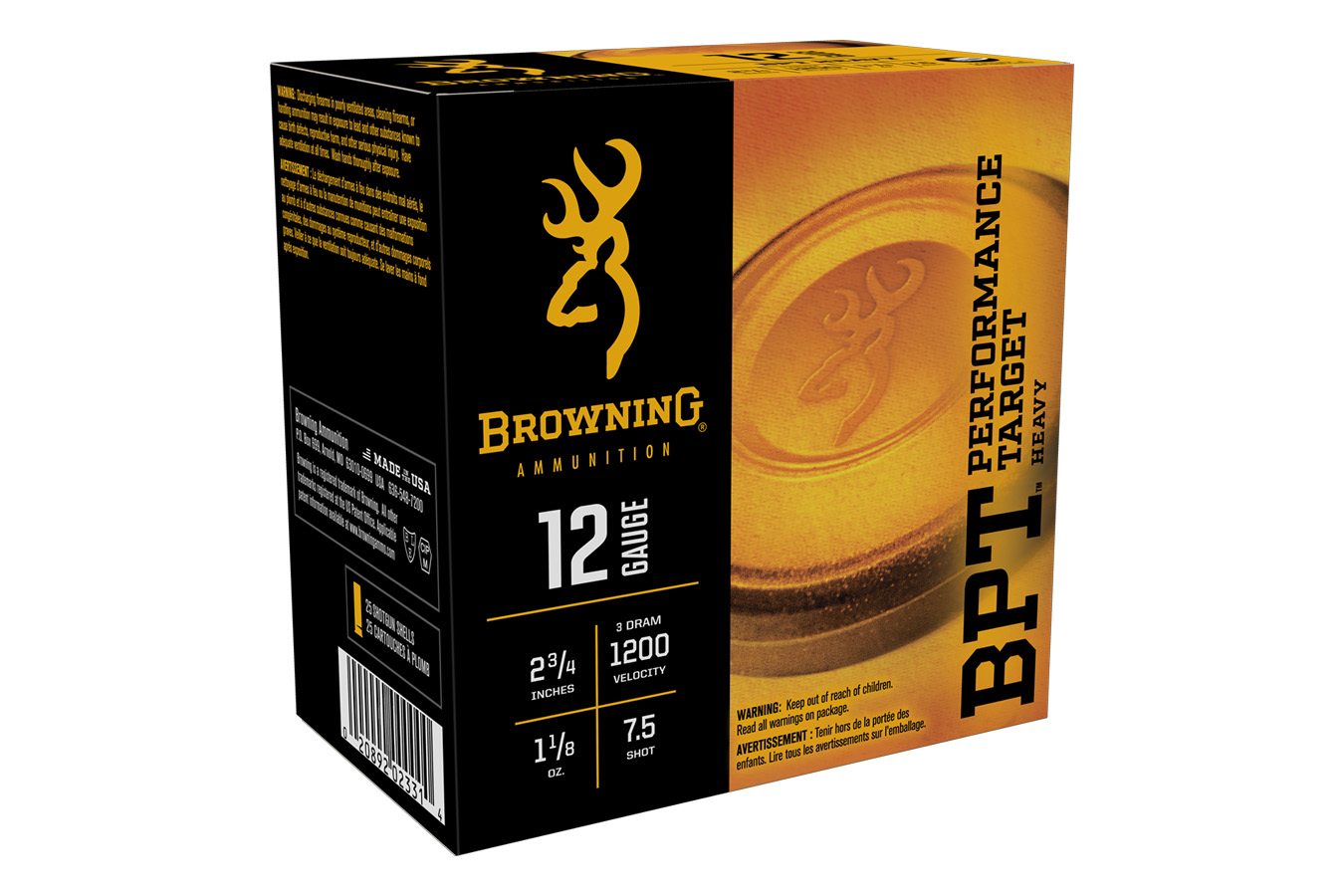 Browning 12 Gauge 2.75 Inch 1 1/8 oz 7.5 Shot BPT Performance Target 25/Box
