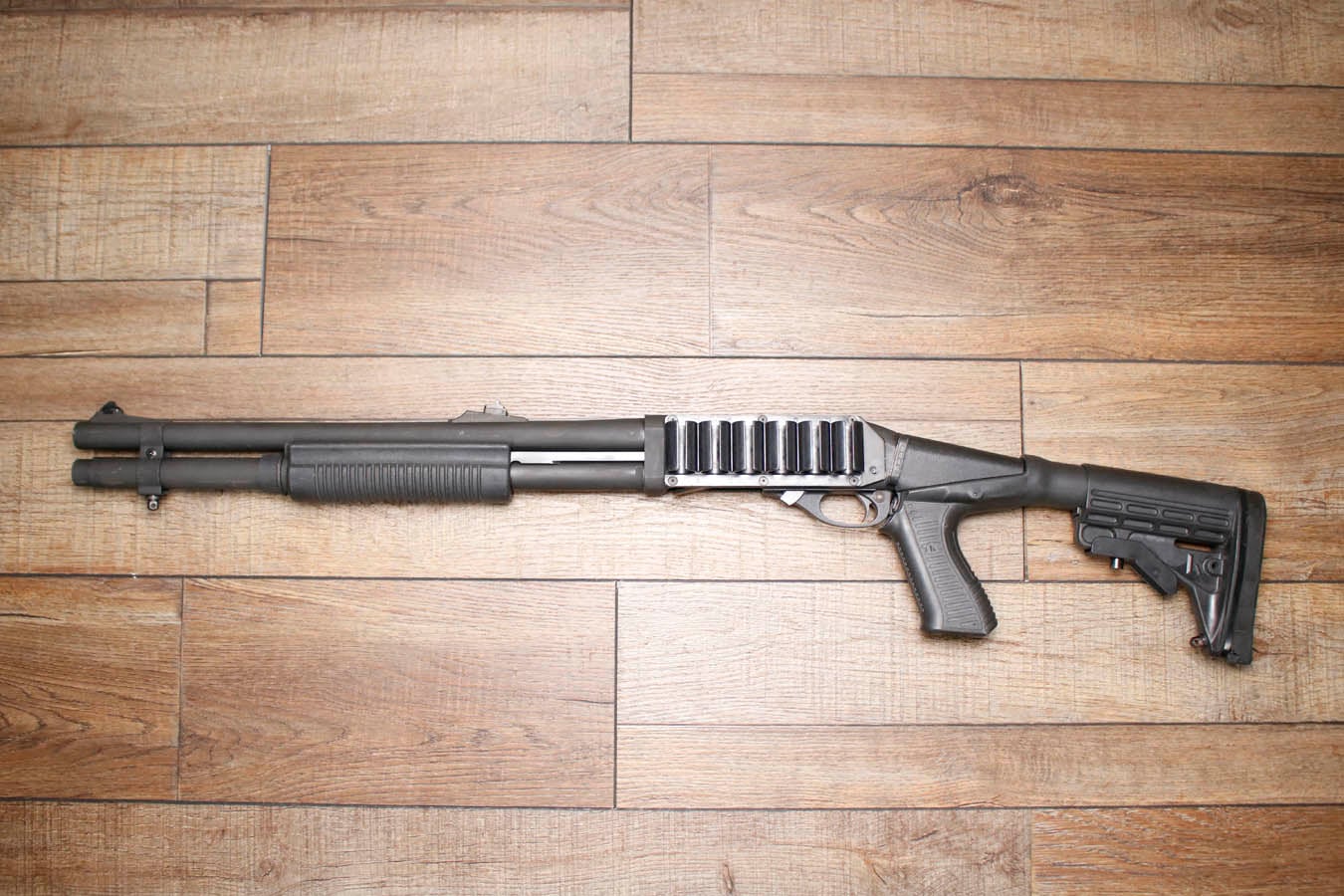 Remington 870 Police Magnum 12GA Police Trade-In Shotgun with Pistol Grip Adjustable Stock, Rifle Sights and Extended Mag Tube