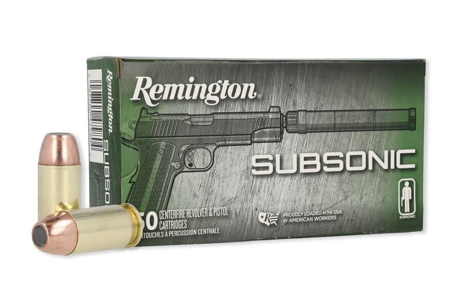 Remington 45 ACP 230 gr Flat Nose Subsonic 50/Box