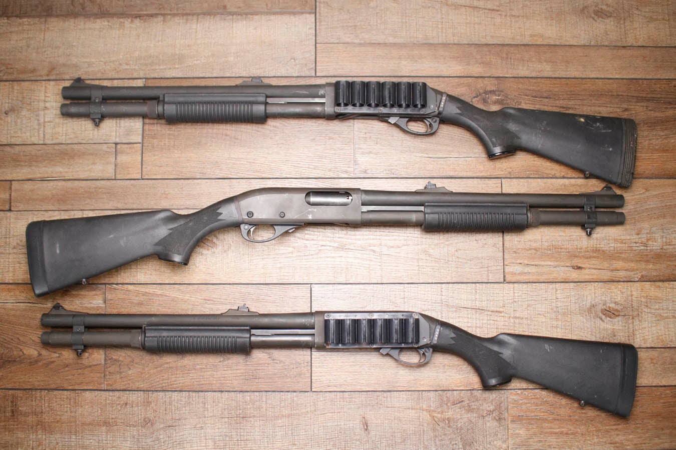 Remington 870 Police Magnum 12GA Police Trade-In Shotguns with Extended Mag Tube, Rifle Sights and Side Saddle