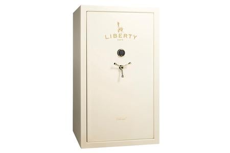 COLONIAL 50 WHITE GLOSS FINISH SAFE WITH BRASS E-LOCK